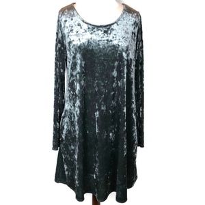 Gray Crushed Velvet Swing NYE Dress